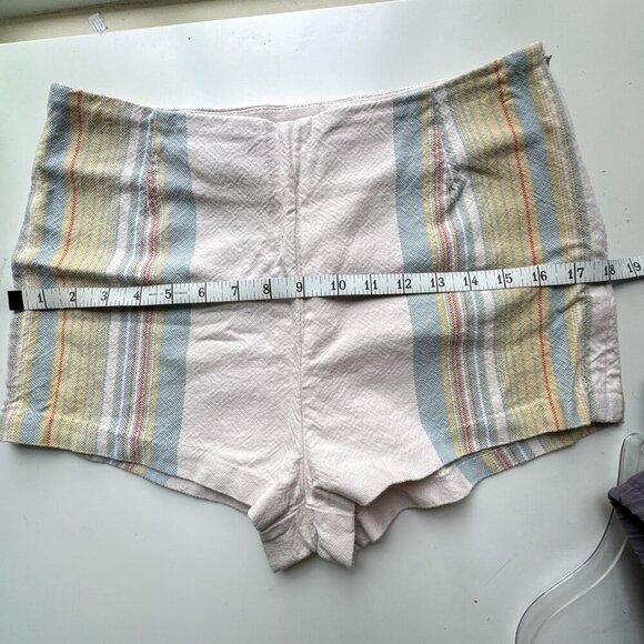 Free People Newman Ivory Combo Stripe Micro Hot Pants Shorts Size 6 - Picture 9 of 10